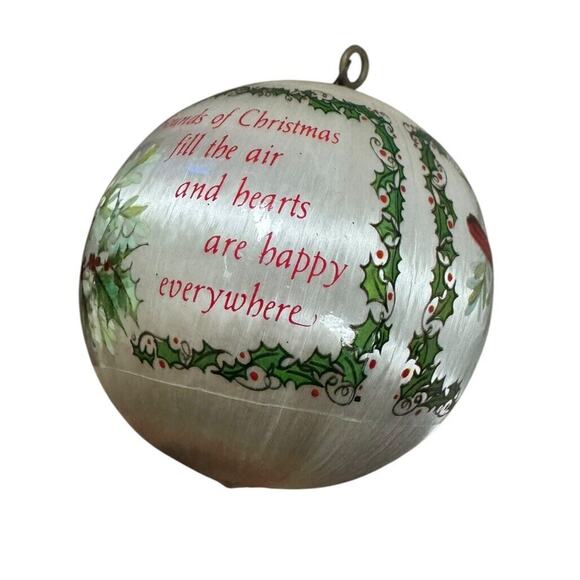 Cardinal Sounds of Christmas Quote Silk Ball Holiday VTG Ornament Gift READ - Picture 3 of 9